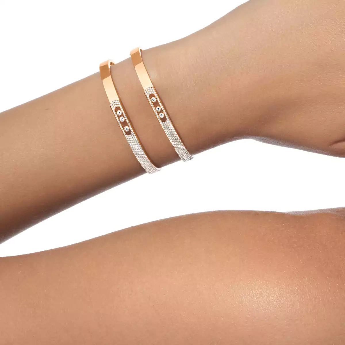 [Sprite Jewelry]Move Noa Rose Gold Pavé Diamond Bangle Bracelet
