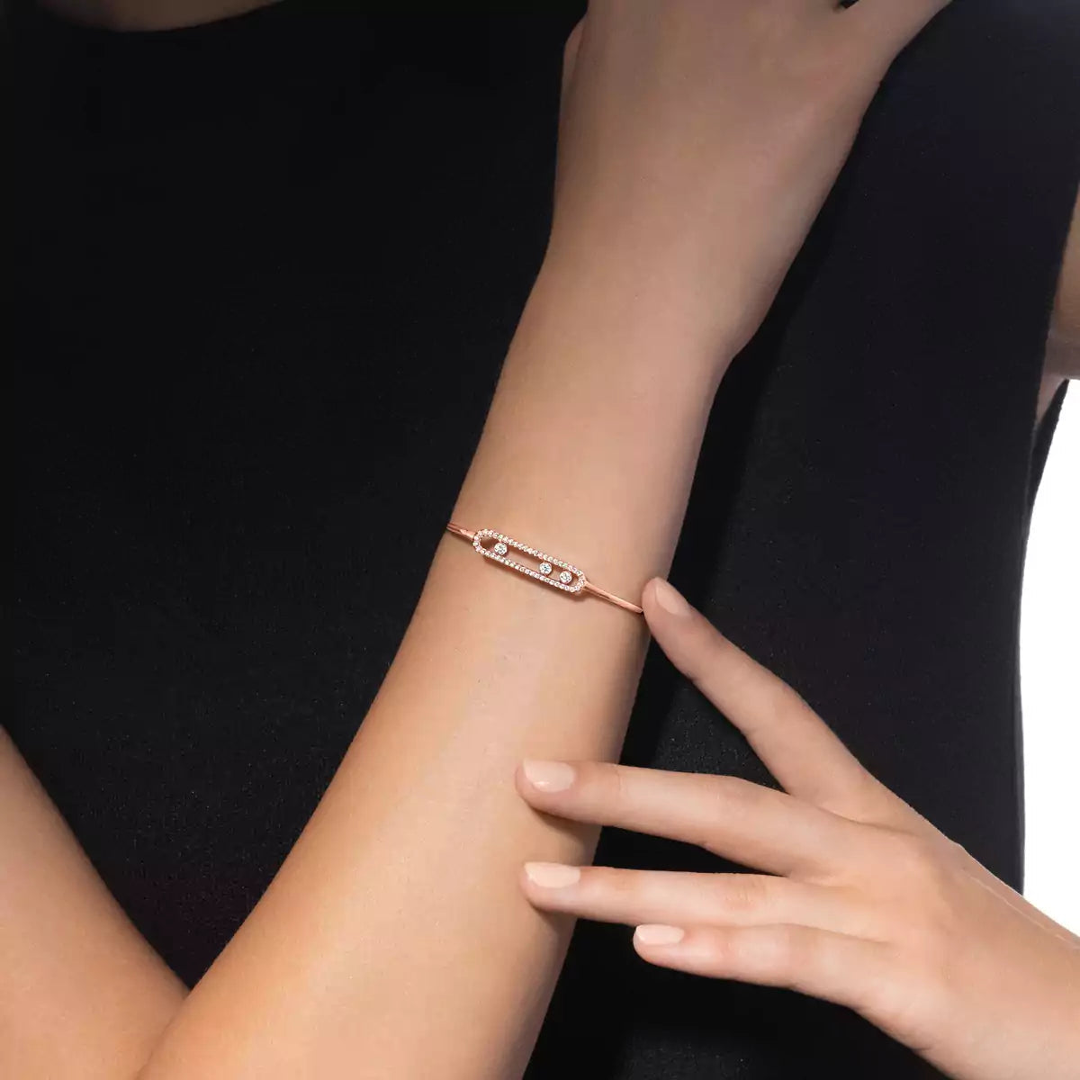 [Sprite Jewelry]Move Pavé Diamond Bangle Bracelet M