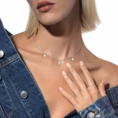 [Sprite Jewelry]My Twin Diamond Necklace in Silver