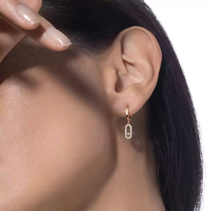 [Sprite Jewelry]Move Uno Single Diamond Hoop Earring