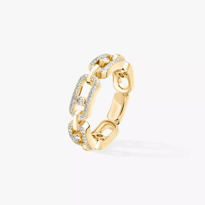 [Sprite Jewelry]Move Link Pave_-Set Diamond Ring in Gold