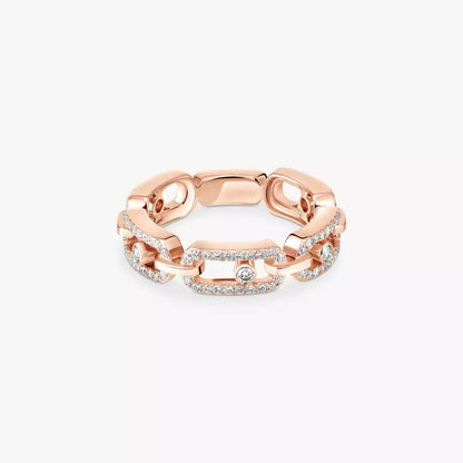 [Sprite Jewelry]Move Link Pave_-Set Diamond Ring in Gold
