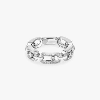 [Sprite Jewelry]Move Link Pave_-Set Diamond Ring in Gold