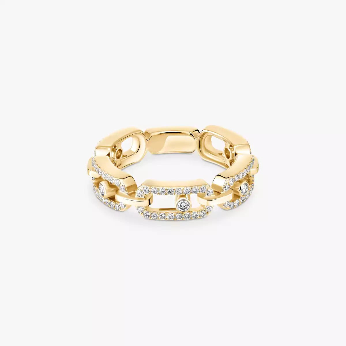 [Sprite Jewelry]Move Link Pave_-Set Diamond Ring in Gold