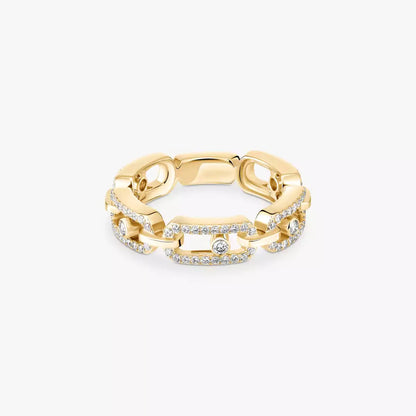 [Sprite Jewelry]Move Link Pave_-Set Diamond Ring in Gold