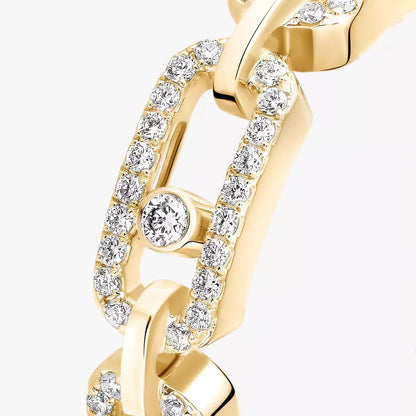 [Sprite Jewelry]Move Link Pave_-Set Diamond Ring in Gold