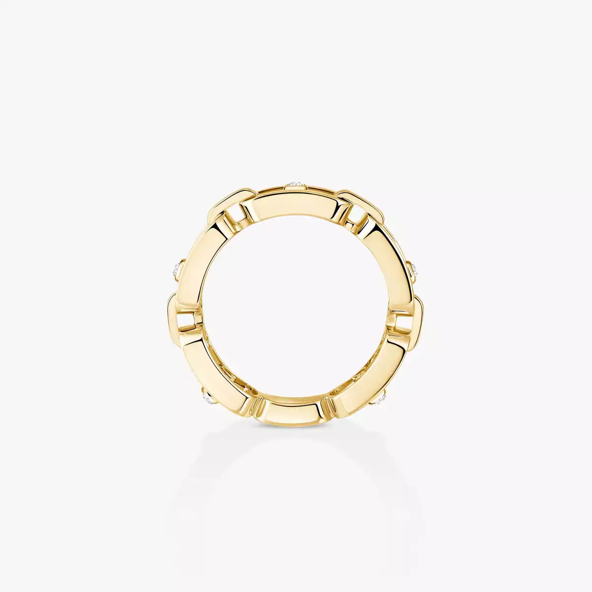 [Sprite Jewelry]Move Link Pave_-Set Diamond Ring in Gold