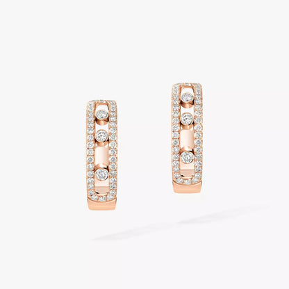 [Sprite Jewelry]Diamond Pave_ Hoop Earrings Move