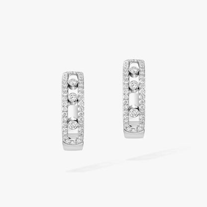 [Sprite Jewelry]Diamond Pave_ Hoop Earrings Move