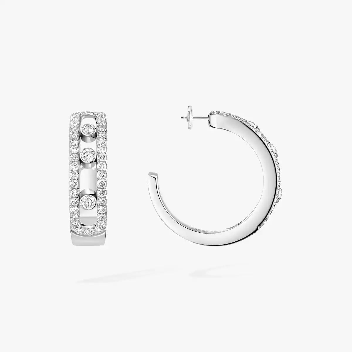 [Sprite Jewelry]Diamond Pave_ Hoop Earrings Move