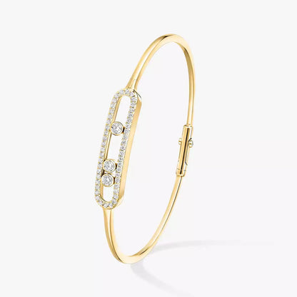 [Sprite Jewelry]Move Pavé Diamond Bangle Bracelet M