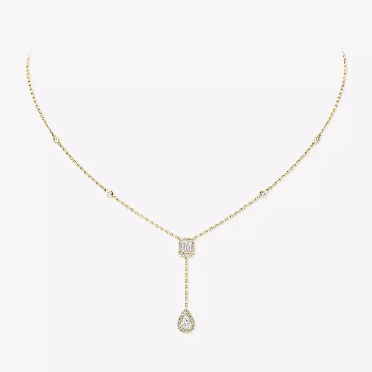 [Sprite Jewelry]Gold Diamond Tie Necklace