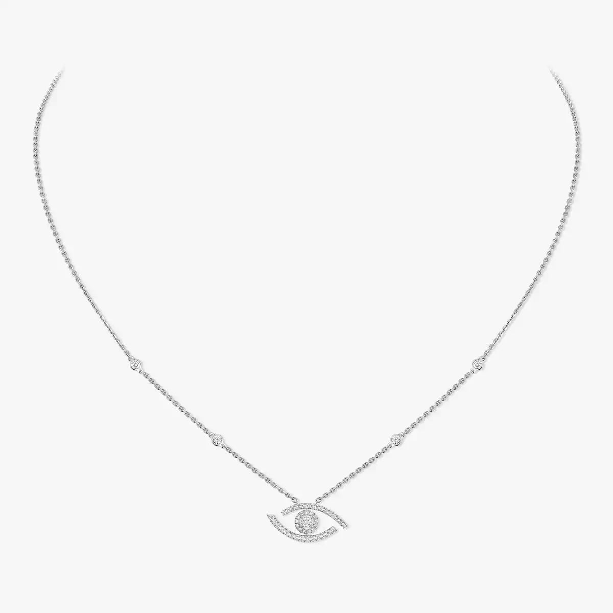 [Sprite Jewelry]Pave_ Diamond Necklace Lucky Eye