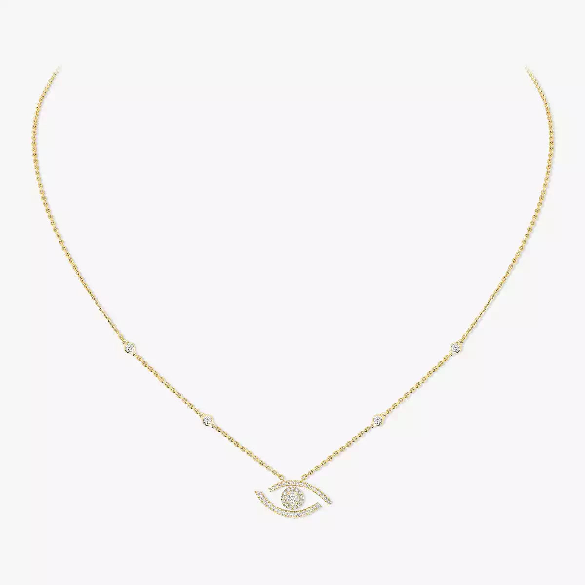 [Sprite Jewelry]Pave_ Diamond Necklace Lucky Eye