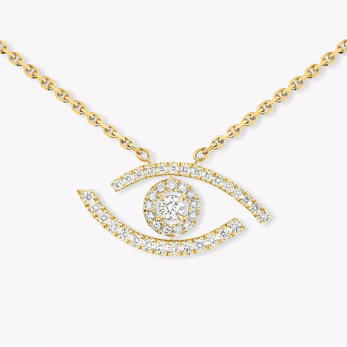[Sprite Jewelry]Pave_ Diamond Necklace Lucky Eye