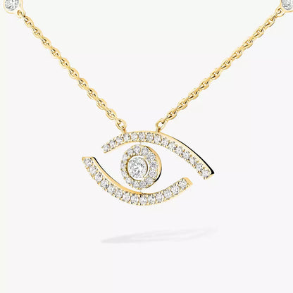 [Sprite Jewelry]Pave_ Diamond Necklace Lucky Eye