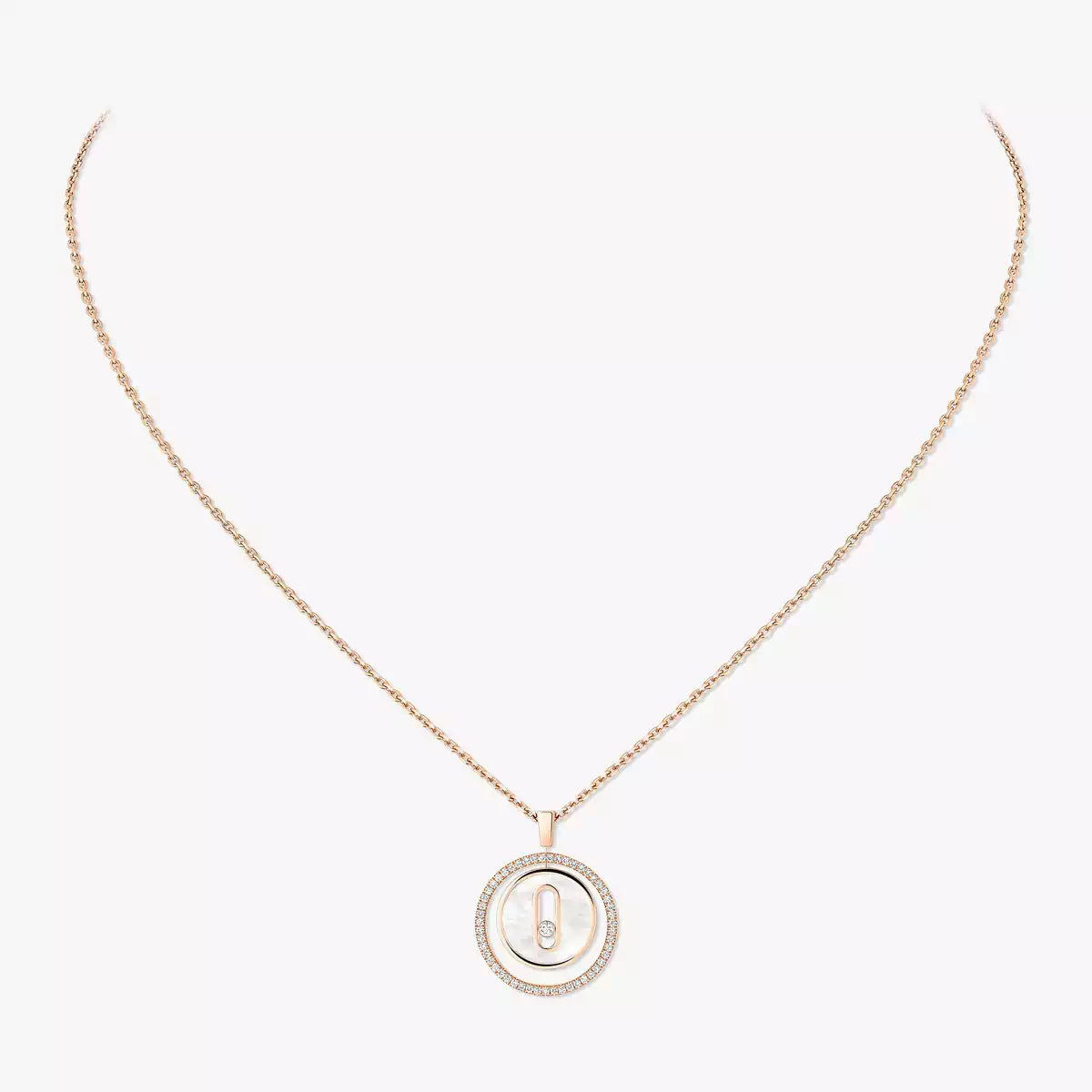 [Sprite Jewelry]Lucky Move Diamond Necklace in Rose Gold and White Mother-of-Pearl