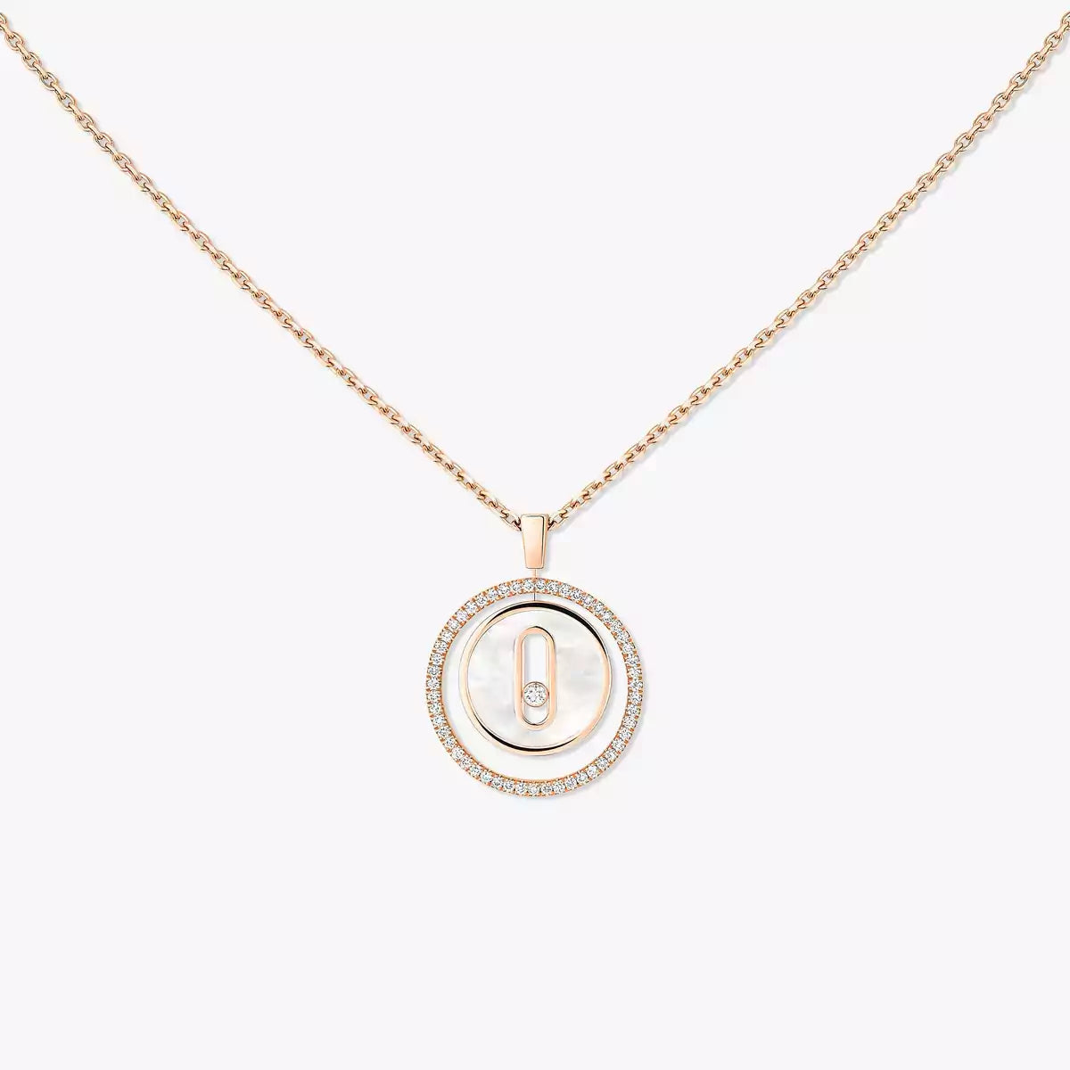 [Sprite Jewelry]Lucky Move Diamond Necklace in Rose Gold and White Mother-of-Pearl
