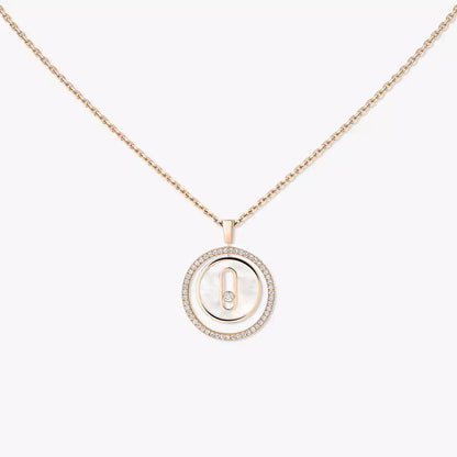 [Sprite Jewelry]Lucky Move Diamond Necklace in Rose Gold and White Mother-of-Pearl