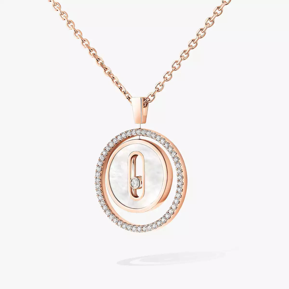 [Sprite Jewelry]Lucky Move Diamond Necklace in Rose Gold and White Mother-of-Pearl