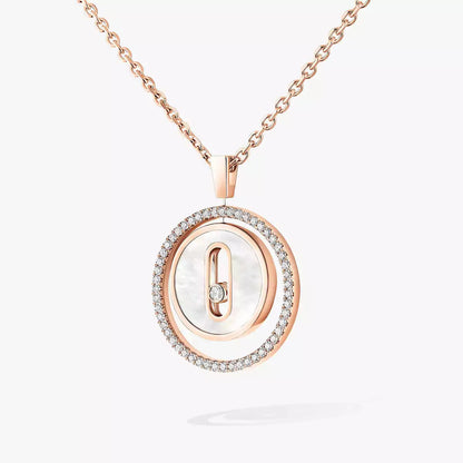 [Sprite Jewelry]Lucky Move Diamond Necklace in Rose Gold and White Mother-of-Pearl