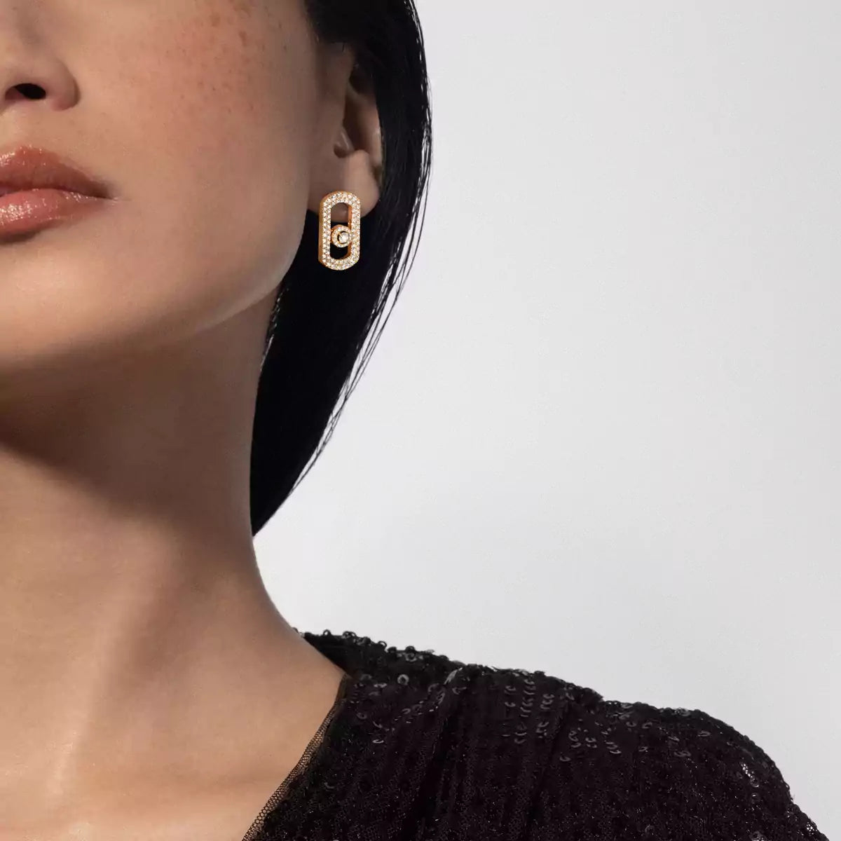 [Sprite Jewelry]So Move Pave_-Set Diamond Earrings in Silver
