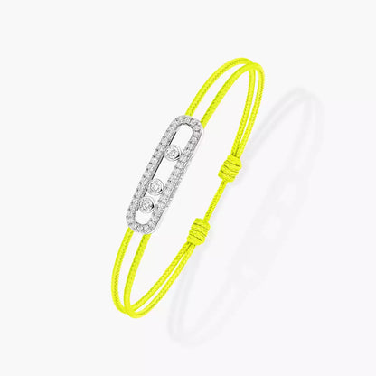[Sprite Jewelry]Messika Care(s) pink cord pavé bracelet