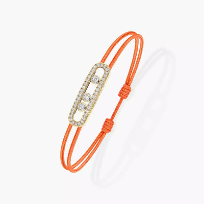 [Sprite Jewelry]Messika Care(s) pink cord pavé bracelet