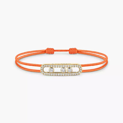 [Sprite Jewelry]Messika Care(s) pink cord pavé bracelet