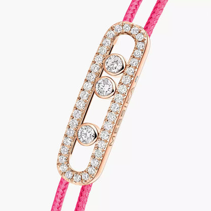 [Sprite Jewelry]Messika Care(s) pink cord pavé bracelet
