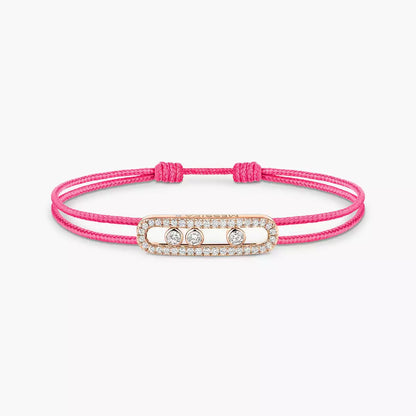 [Sprite Jewelry]Messika Care(s) pink cord pavé bracelet