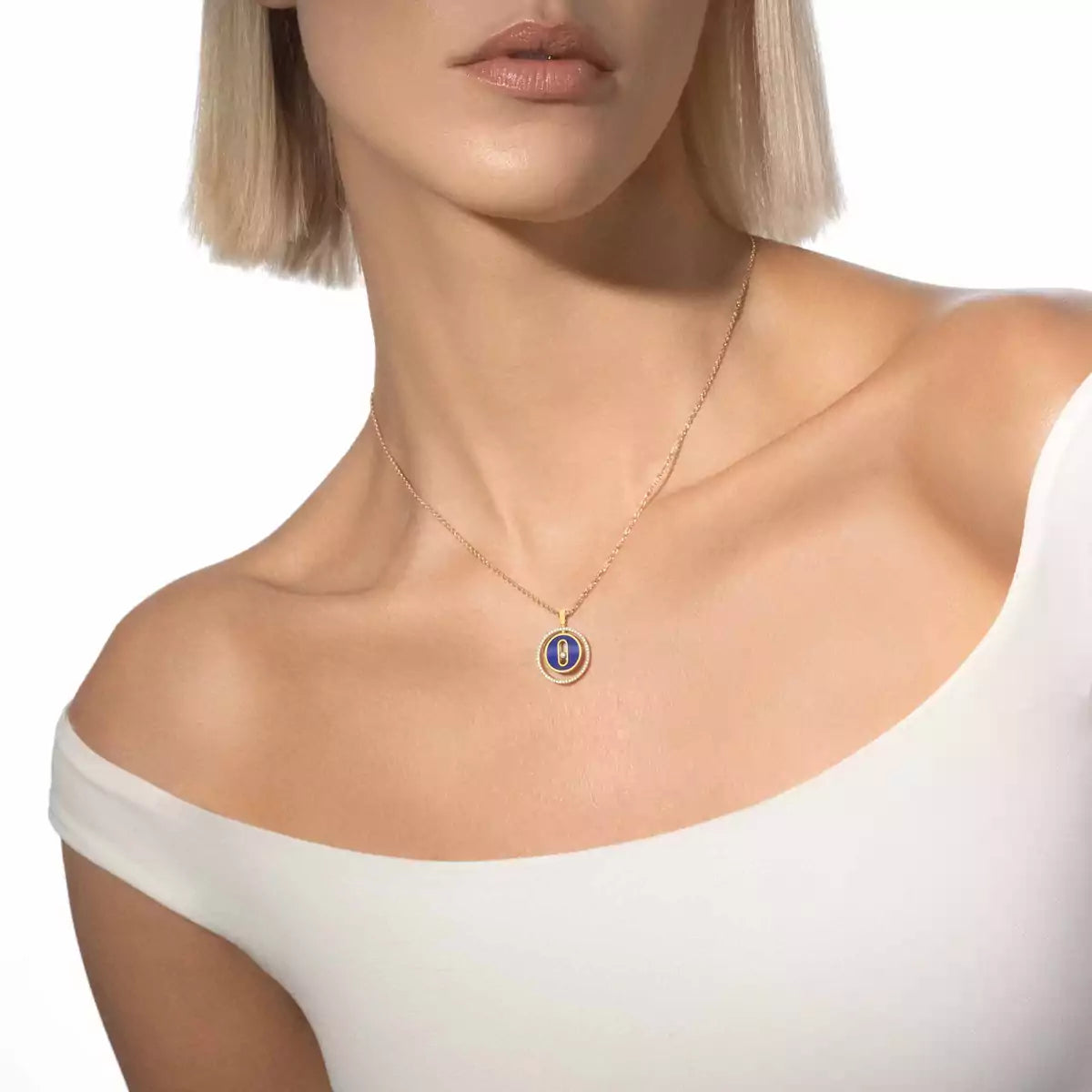 [Sprite Jewelry]Lucky Move Diamond Necklace in Rose Gold and White Mother-of-Pearl