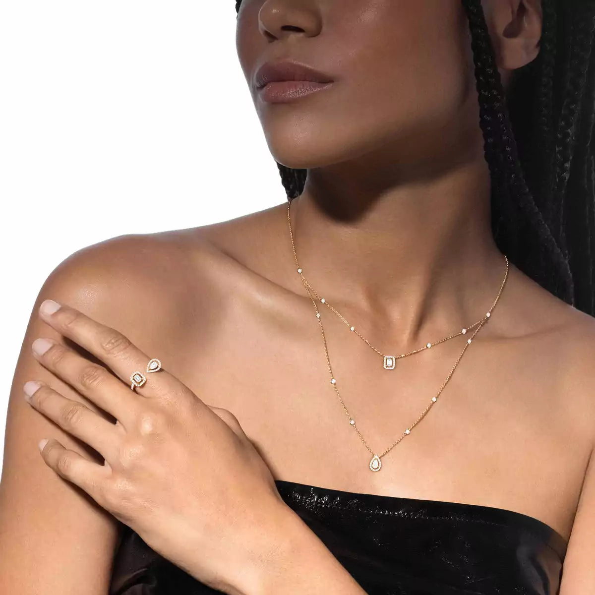 [Sprite Jewelry]Diamond Necklace My Twin 2 Rows
