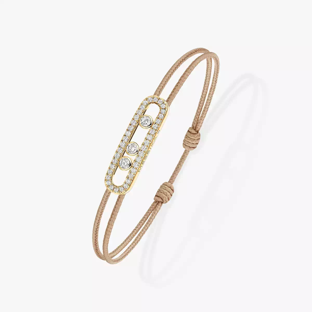 [Sprite Jewelry]Messika Care(s) pink cord pavé bracelet