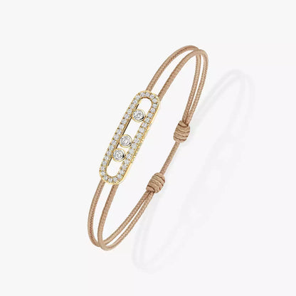 [Sprite Jewelry]Messika Care(s) pink cord pavé bracelet