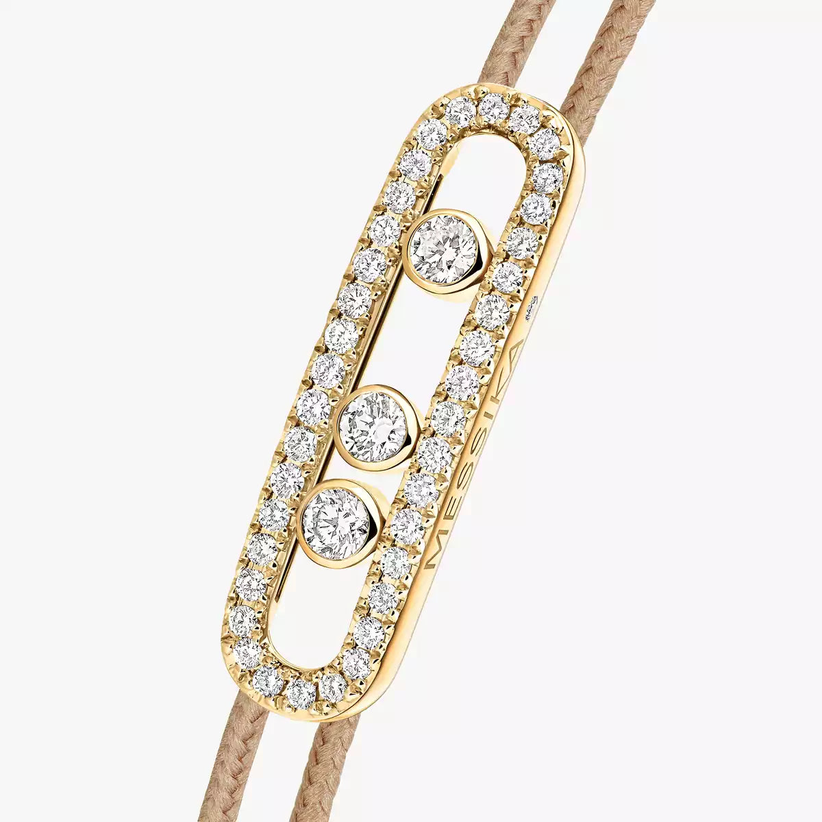 [Sprite Jewelry]Messika Care(s) pink cord pavé bracelet