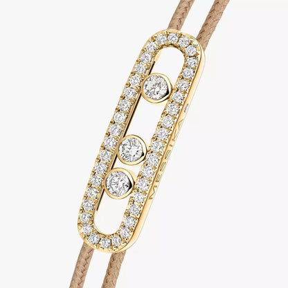 [Sprite Jewelry]Messika Care(s) pink cord pavé bracelet