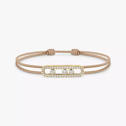 [Sprite Jewelry]Messika Care(s) pink cord pavé bracelet