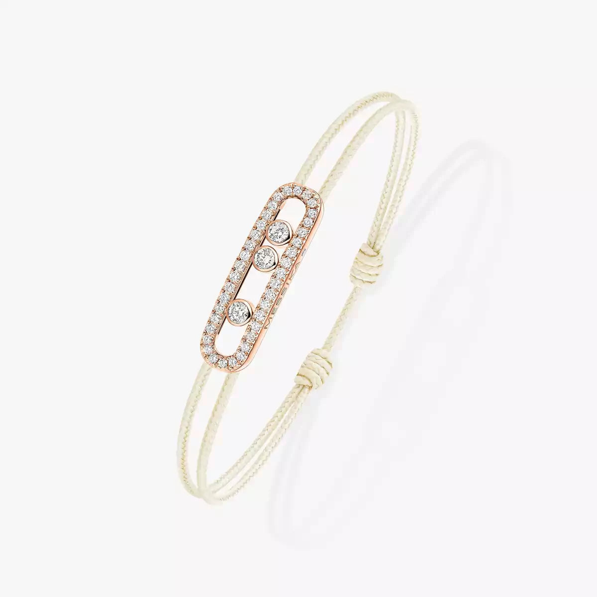 [Sprite Jewelry]Messika Care(s) pink cord pavé bracelet