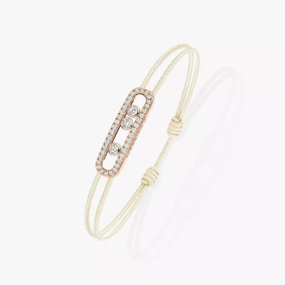 [Sprite Jewelry]Messika Care(s) pink cord pavé bracelet