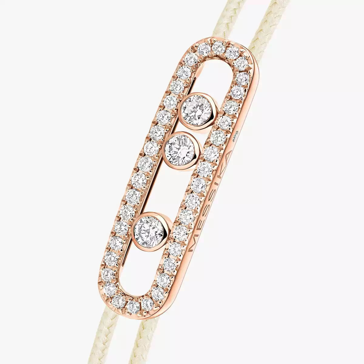 [Sprite Jewelry]Messika Care(s) pink cord pavé bracelet