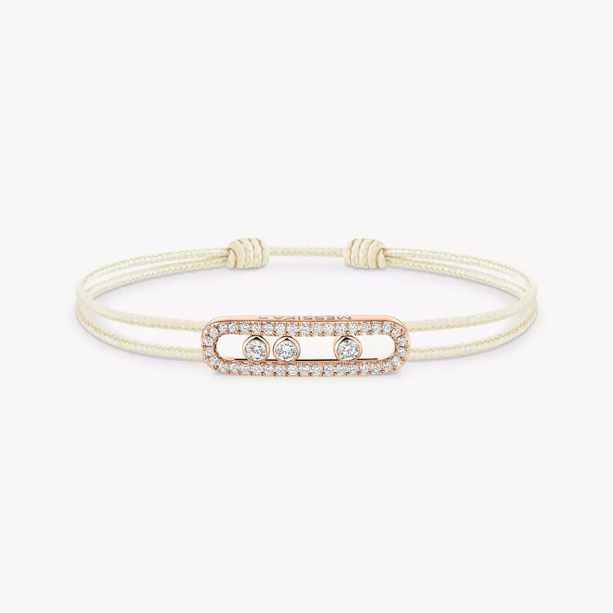 [Sprite Jewelry]Messika Care(s) pink cord pavé bracelet