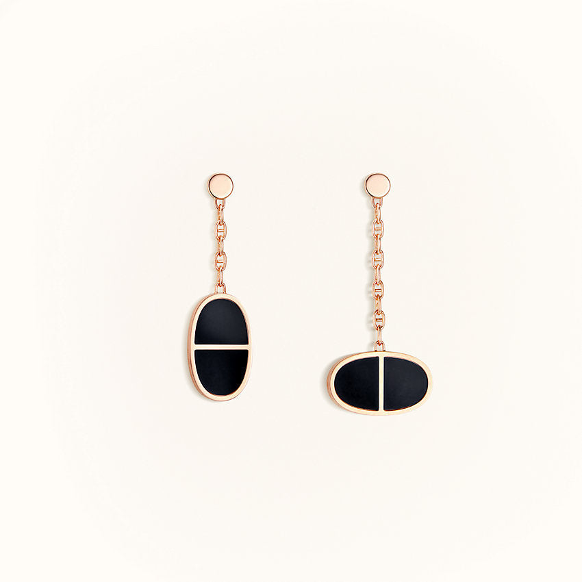 ¡®Sprite Jewelry¡¯CHAINE VERSO BLACK CERAMIC EARRINGS
