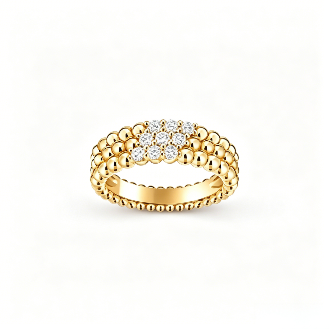 [Sprite Jewelry] THREE-ROW DIAMOND RING
