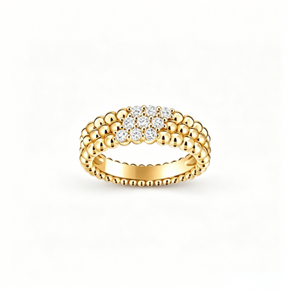 [Sprite Jewelry] THREE-ROW DIAMOND RING