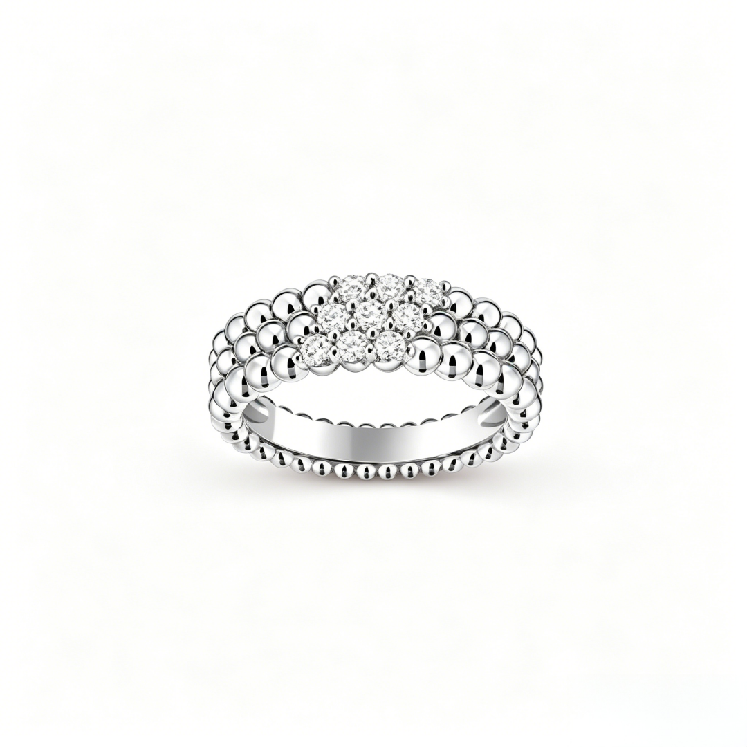 [Sprite Jewelry] THREE-ROW DIAMOND RING