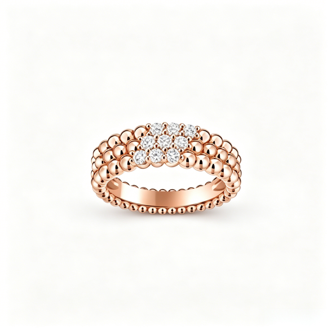 [Sprite Jewelry] THREE-ROW DIAMOND RING