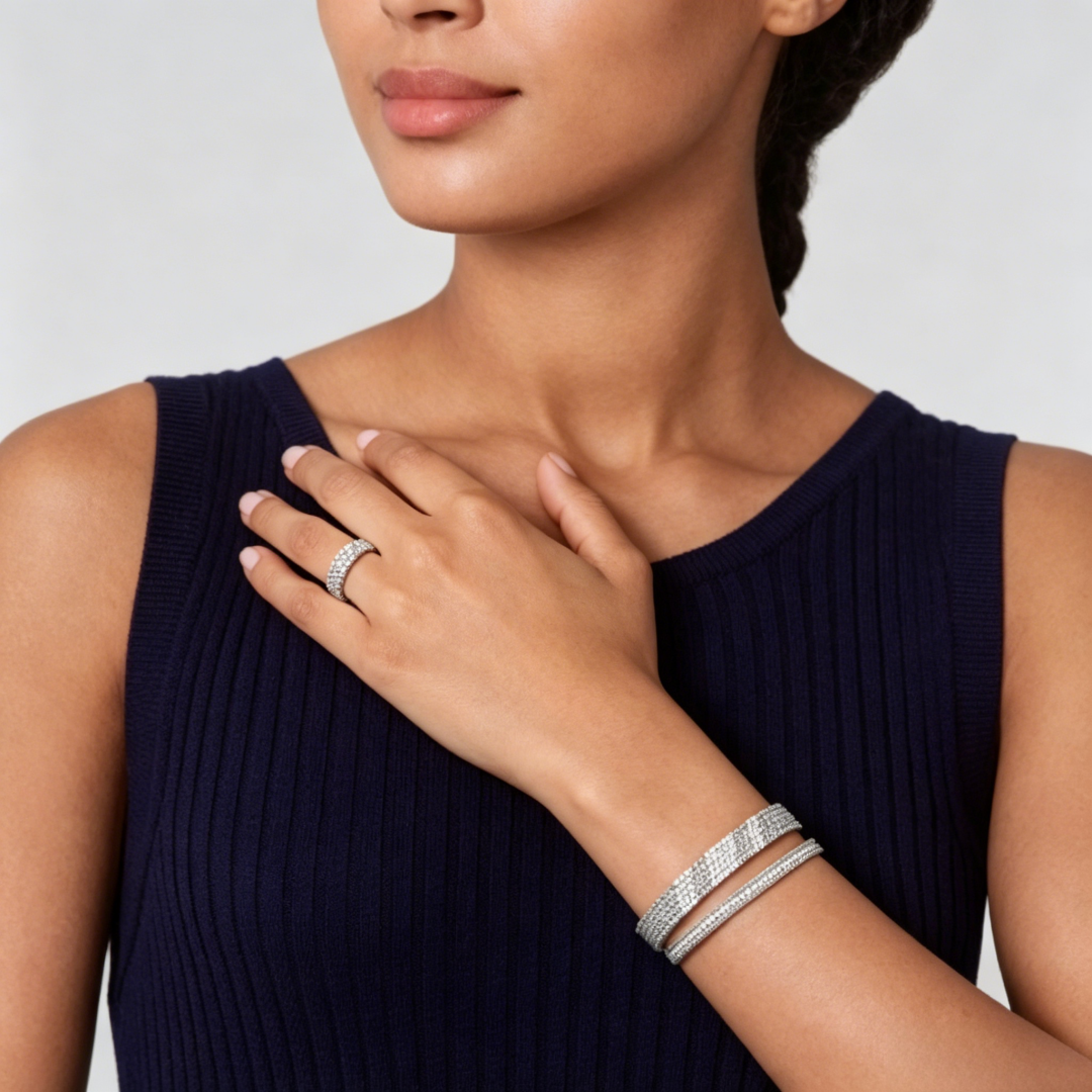 [Sprite Jewelry] THREE-ROW DIAMOND RING