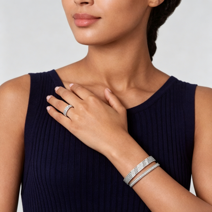 [Sprite Jewelry] THREE-ROW DIAMOND RING