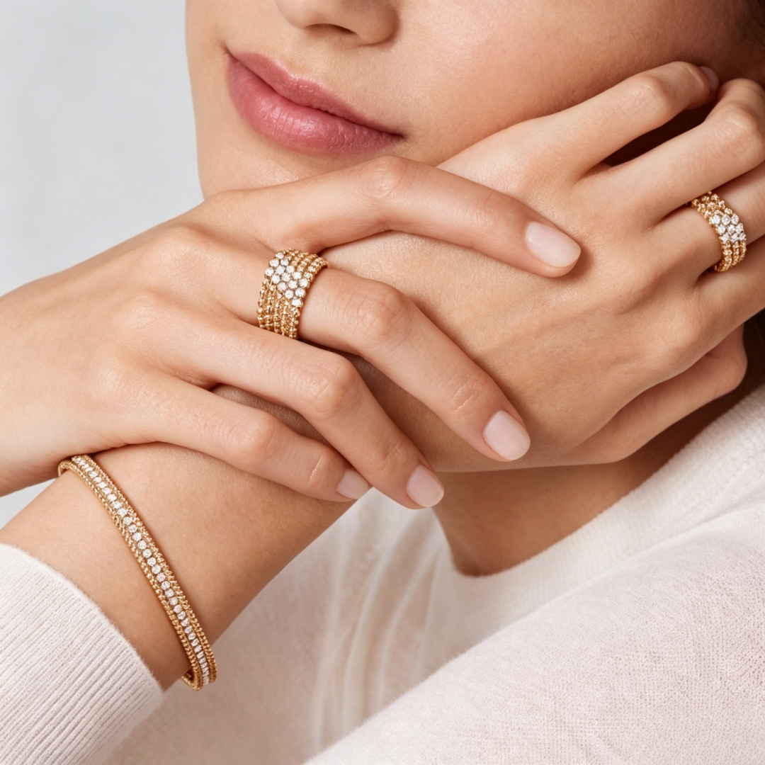[Sprite Jewelry] THREE-ROW DIAMOND RING